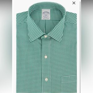 Brooks Brothers Checkered Green Dress Shirt